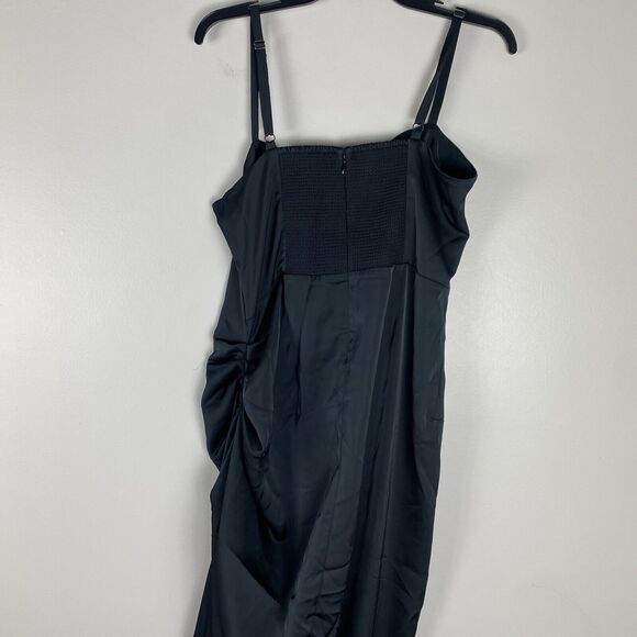 J Crew Black Maxi Slip Dress Sz 14 Large Formal Party Gala Sexy Siren NWT - Picture 7 of 9